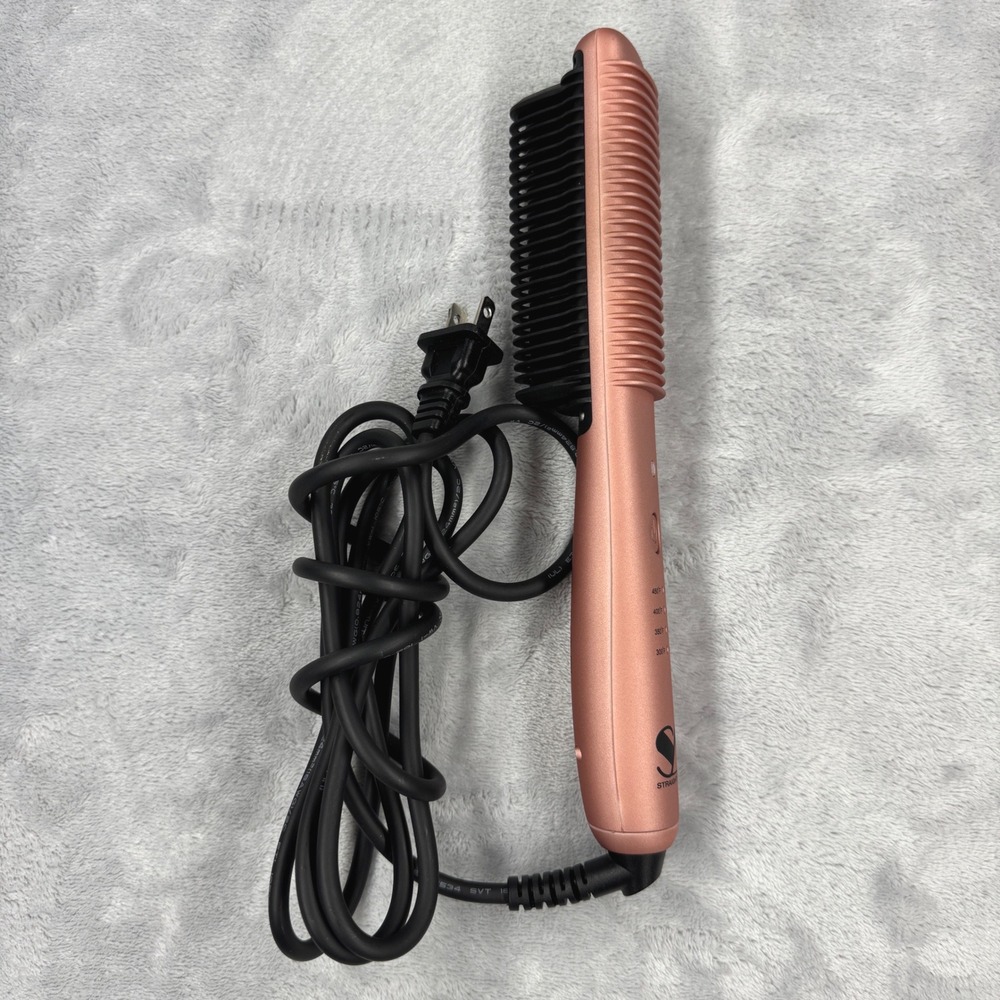STRAIGHT AHEAD Pro Glider 1.0 Thermal Hair Straightening Comb Rose Gold Tested